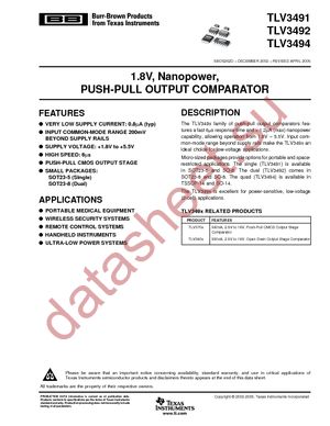 TLV3491AID datasheet  